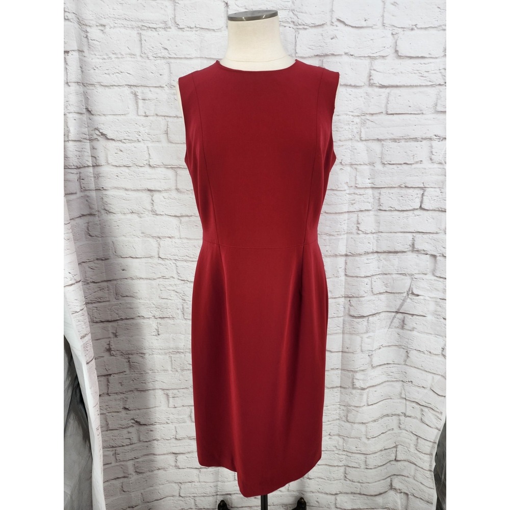 Womens Vintage Talbots Sheath Dress Work Career Professional Red Stretch Size 12